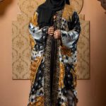 Black Color Borka Design with Embroidery & Stone Work