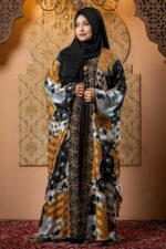 Maroon Color Borka Design with Stone Work - Image 4