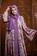 Maroon Color Borka Design with Stone Work - Image 2