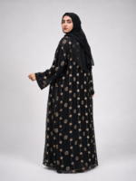 Extra Koti Black Borka with Embroidery & Karchupi Lace - Image 4