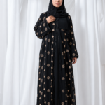 Extra Koti Black Borka with Embroidery & Karchupi Lace