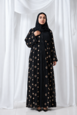 Extra Koti Black Borka with Embroidery & Karchupi Lace